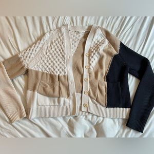 COS tri color knit cardigan